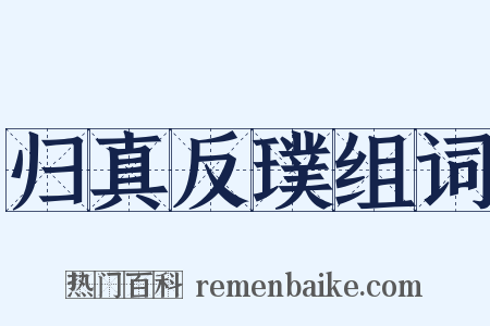 归真反璞组词是什么意思的图片